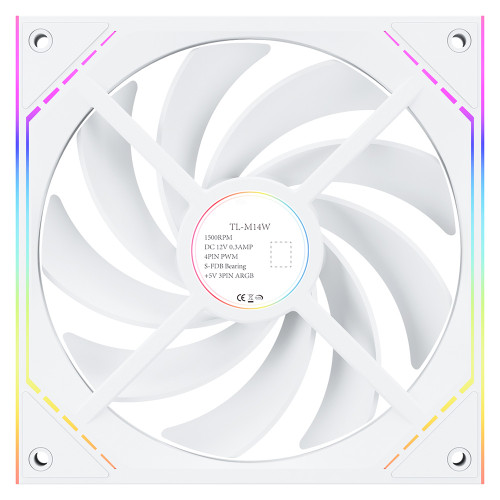 Cooling Fan For Thermalright TL-M14W DC12V 0.3AMP 1500RPM S-FDB Bearing 4PIN PWM+3Pin 5V ARGB 140*144*25mm New