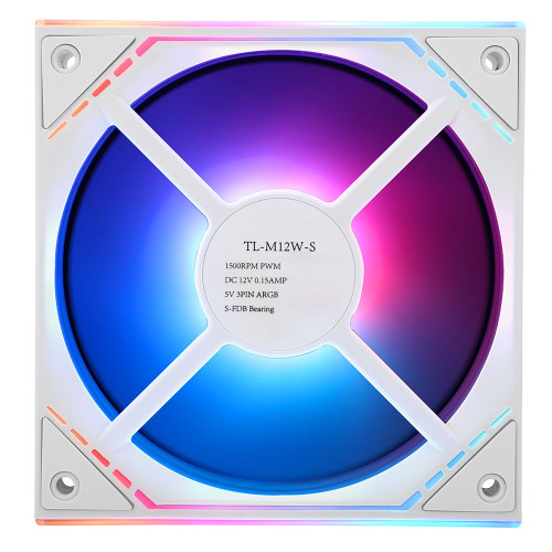 Cooling Fan For Thermalright TL-M12W-S DC12V 0.15AMP 1500RPM S-FDB Bearing 4PIN PWM+3Pin 5V ARGB 120*120*25mm New