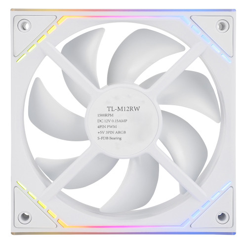 Cooling Fan For Thermalright TL-M12RW DC12V 0.15AMP 1500RPM S-FDB Bearing 4PIN PWM+3Pin 5V ARGB 124*120*25mm New