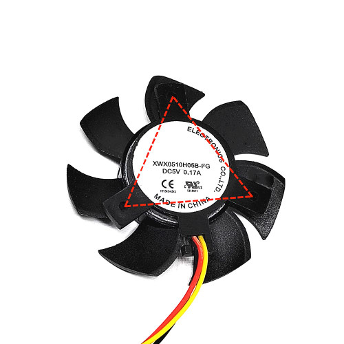 Cooling Fan XWX0510H05B-FG DC5V 0.17A 3PIN 3Lines