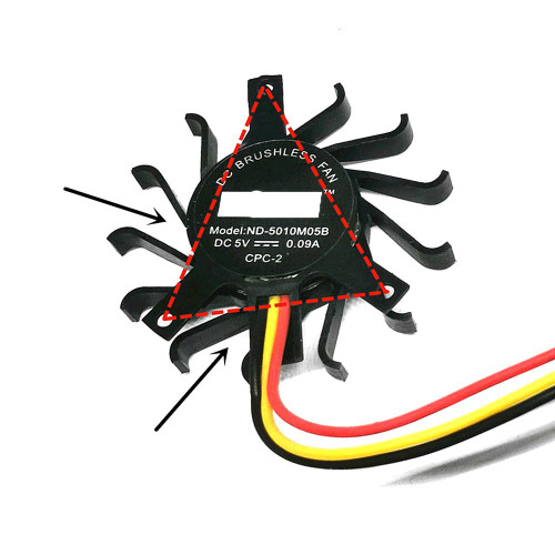 Cooling Fan ND-5010M05B DC5V 0.09A 3Lines