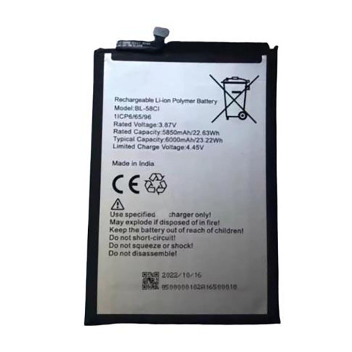 Battery For itel BL-58CI BL58CI 3.87V 23.22WH 6000mAh New