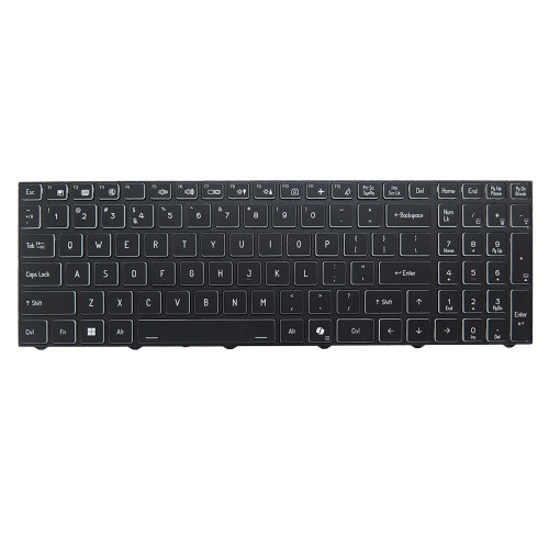 Laptop Keyboard For SiComputer Nauta W1607 English US With Black Frame With AI button Without Backlit paper Black New
