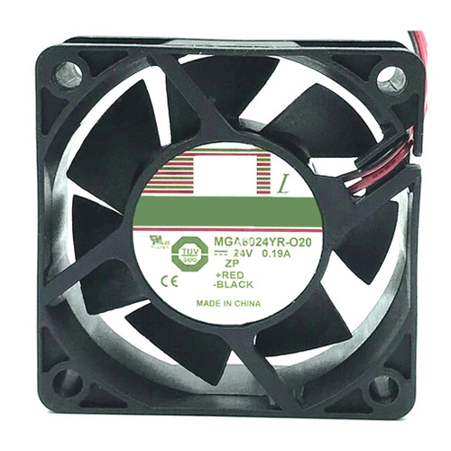 Cooling Fan For Protechnic MGA6024YR-O20 DC24V 0.19A 2Lines