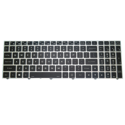 Laptop RGB Backlit Keyboard For CLEVO NJ50AU NJ50CU NJ50GU NJ50LU NJ50MU NJ50PU NJ50ZU United States US Silver Frame New