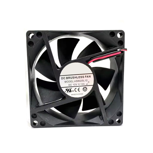 Cooling Fan For HK FAN AS8025L12 DC12V 0.12A 8CM 2Lines New