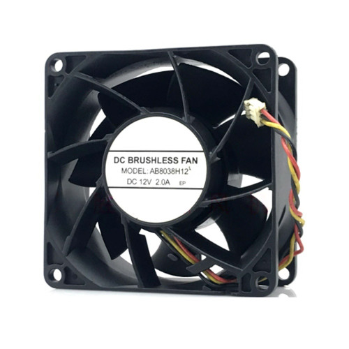 Cooling Fan For HK FAN AB8038H12 DC12V 2.0A 3PIN 3Lines New