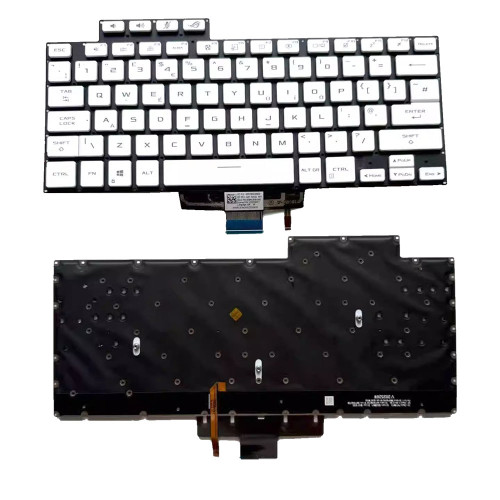 Laptop Keyboard For ASUS ROG Zephyrus M16 GU603V GU603VV GU603VI GU603VU GU603ZI GU603ZU GU603ZV GU603ZE United Kingdom UK White Without Frame With 1-Zone RGB Backlit