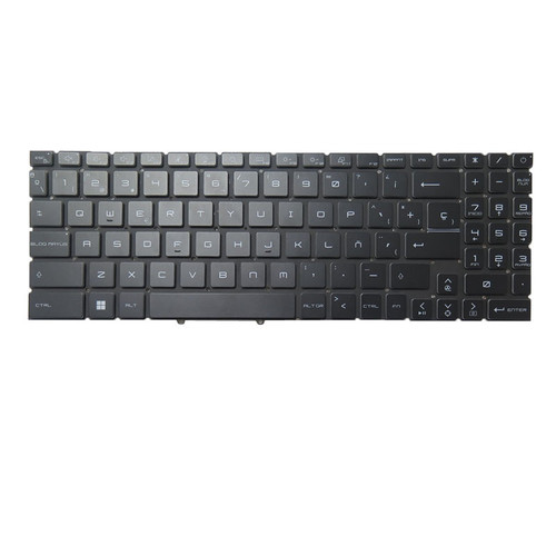 Black New Laptop Single Zone RGB Backlit Keyboard For MSI Modern 15 A11S A11M A11ML A11MU A11ML-440NL Spanish SP No Frame 9Z.NK1BN.B0S