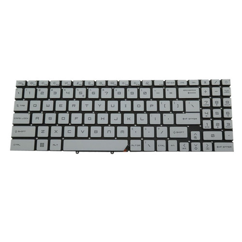 Gray-White New Laptop Red Backlit Keyboard For MSI Katana GF66 11SC 11UC 11UD 11UE 11UG English US No Frame