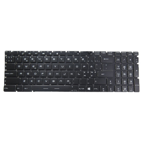 Black New Laptop 3 Zone RGB Backlit Keyboard For MSI GF75 Thin 10SE 10SEK 10SER Nordic NE No Frame