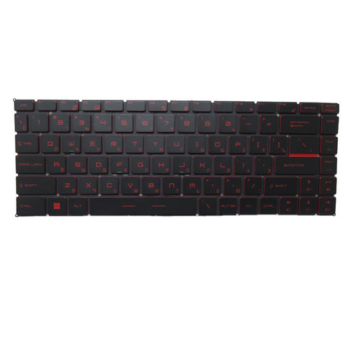 Black New Laptop No Backlit Keyboard Red Word For MSI GF63 Thin 11UC 11UD 11SC 11SCV Russian RU No Frame