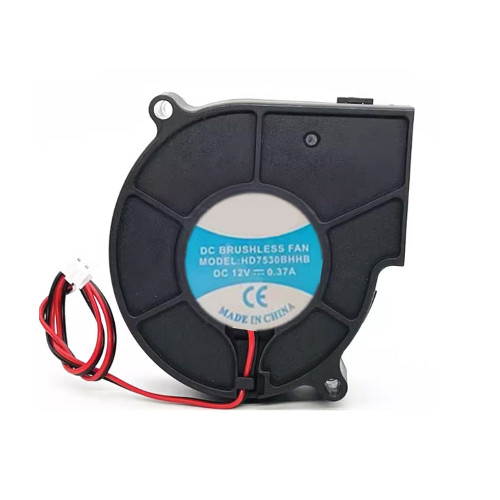 Cooling Fan HD7530BHHB DC12V 0.37A 2PIN 2Lines 7.6CM New