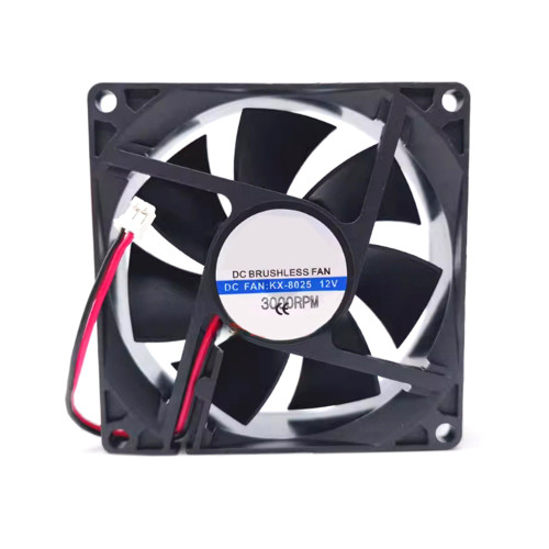 Cooling Fan KX-8025 12V 3000RPM 2PIN 2Lines New 8CM