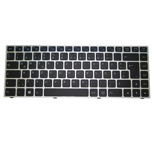 Laptop Keyboard For K33-7C Black German GR With Backlit With Gray Frame