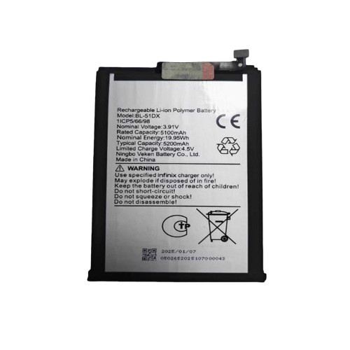 Battery For For Infinix Note 30 / Note 30 5G / Note 30 Pro X6833 X6833B X678B X6711 BL-51DX 1ICP5/66/98 5200mAh 4.5V New