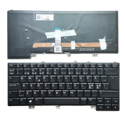 Laptop Keyboard For Alienware 13 R3 Nordic NE Black With Backlit