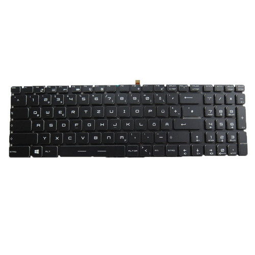Black New Laptop Backlit Keyboard For MSI GF75 Thin 10UC 10UD 10UE 10UEK German GR No Frame