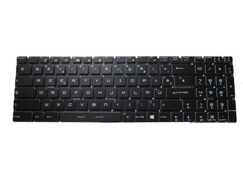 Black New Laptop Per Key Full-Color Backlit Keyboard For MSI GE63 GE63VR GE65 GE73 GE73VR Raider / GL63 GL65 GP65 GP75 GL75 Leopard / GS73 GS75 Stealth / GT63 Titan / Alpha 15 17 / GF75 GT76 Thin French FR