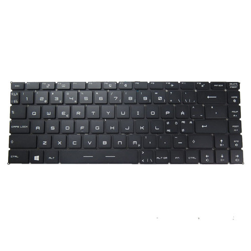 Black New Laptop Per Key RGB Backlit Keyboard For MSI Thin 15 B12U B12UC B12UCX Nordic NE No Frame