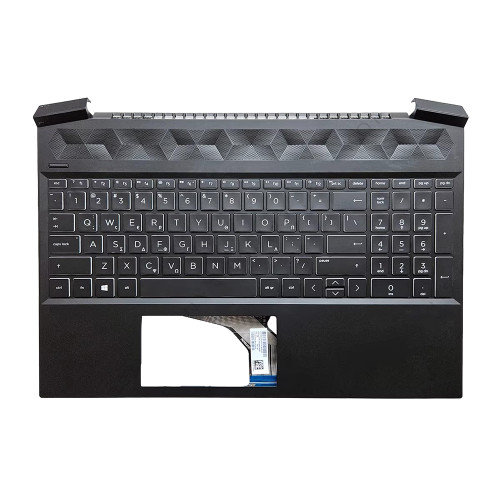Laptop PalmRest&Keyboard For HP Pavilion Gaming 15-EC0000 L72598-151 with white backlit Greek GK Black new