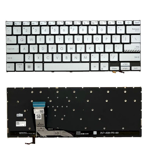 Laptop Keyboard For ASUS Vivobook 14 D1405 D1405YA Without Frame Silver United States US With Backlit