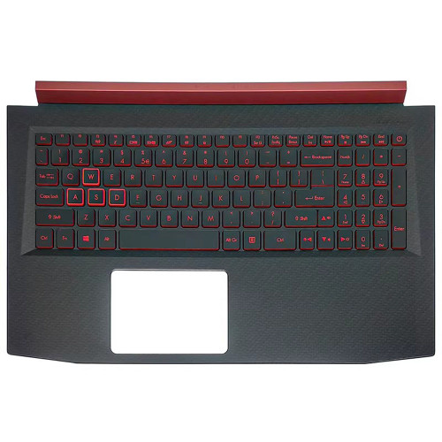 (Brushed version) Laptop PalmRest&Keyboard For ACER Nitro 5 AN515-51 AN515-51-54FV | NH.Q2SEK.002 AN515-51-5082/72HL/775C/77AB English US Black New With Red Hinge Cover