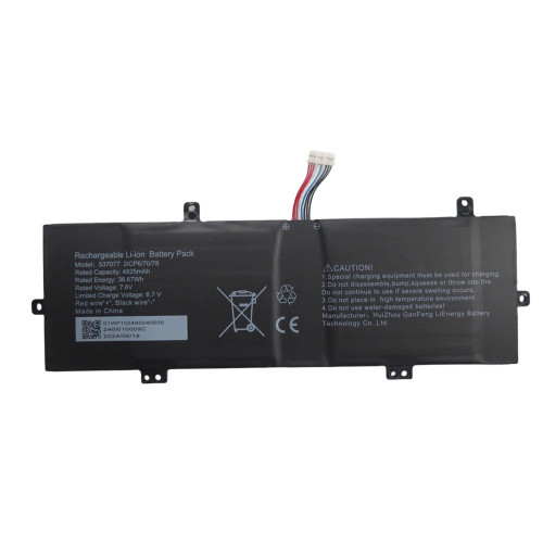 Laptop Battery 537077 7.6V 4825MAH 36.67WH 10PIN 8Lines