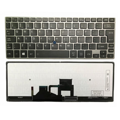 Laptop Keyboard For Toshiba Portege Z30-A Z30-A-19L Z30-A-19N Z30-A-1CC Z30-A-1CK Z30-A-1CN Z30-A-1CR Z30-A-1E5 English US Big Enter Black With Gray Frame With Backlit&Pointing