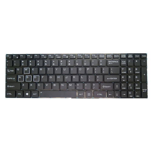 Laptop Backlit Keyboard For ENZ Gamebook X36-GTX1060 X36 English US Black No Frame New (White Words)