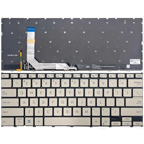 Laptop Keyboard For ASUS Zenbook 14X OLED Q410V Q410VA Gold With Backlit United States US Without Frame