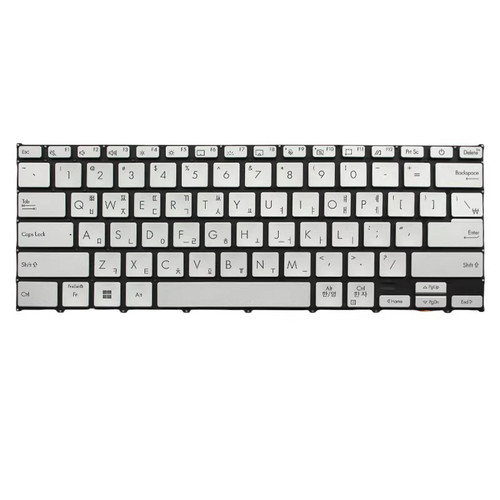 Laptop Keyboard For ASUS Zenbook 14X OLED Q410V Q410VA Silver With Backlit Korean KR Without Frame