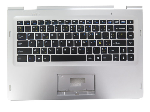 Laptop PalmRest&keyboard CM1401 MB3008045 YXT-93-237 Silver Top Case Spanish SP Black keyboard Used
