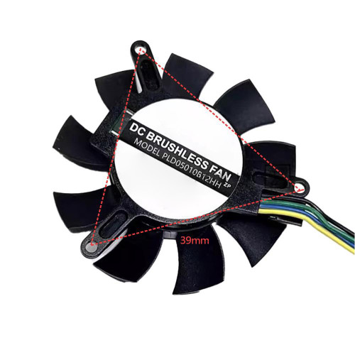 Cooling Fan For Powerlogic PLD05010B12HH ZP DC12V 0.25A Hole Spacing 39mm 4-Wire New