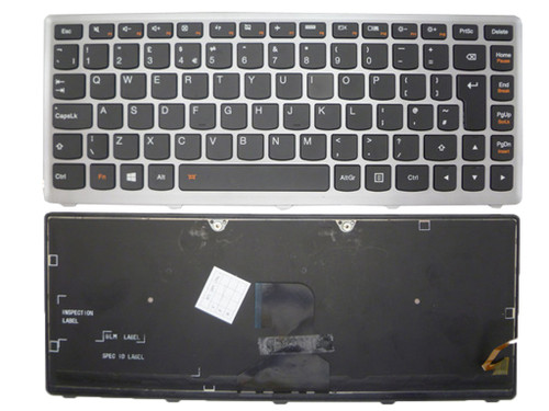 Laptop Keyboard For Lenovo Z400 P400 P400T United Kingdom UK MP-12J36GBJ686 25206030 9Z.N7GBC.U0U 25206090 With Gray Frame Backlit Black New