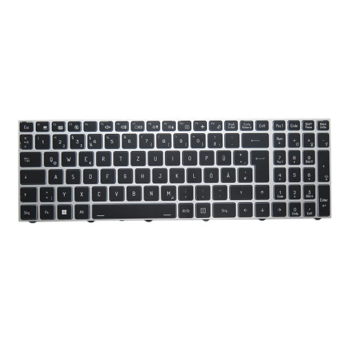 Laptop No Backlit Keyboard For CLEVO X370SNV X370SNV-G X370SNW X370SNW-G X370SNX X370SNX1-G X370SNX-D X370SNX-G German GR Black With Silver Frame New