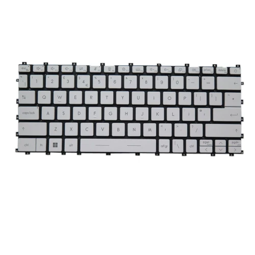 Laptop Backlit Keyboard For MSI Modern 14-C5M Modern 14 C5M MS-14JK Modern 14-C7M Modern 14 C7M MS14JK United Kingdom UK/GB White No Frame