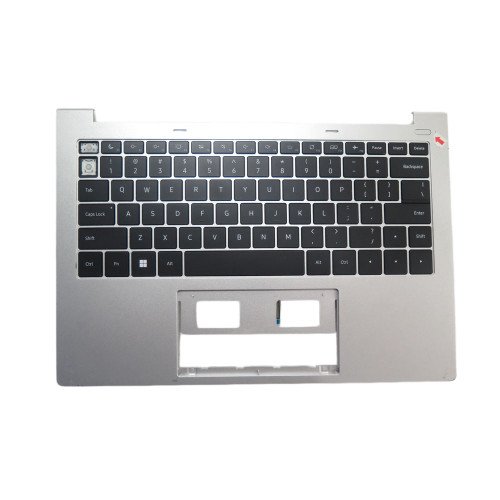 Used Black Monochrome Backlit Keyboard & Silver Palmrest For MB2808038 F0124-038 10100303311074 United States US Without Touchpad 90% New