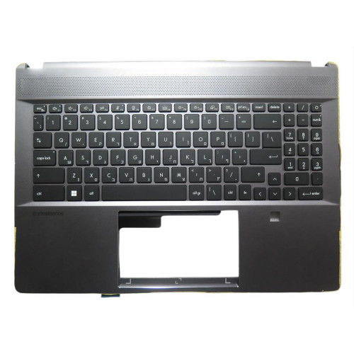 Laptop Gray PalmRest& Black Keyboard For MSI Creator Z17 A12U A12UET A12UGST A12UHST A12UHT Hebrew HB Fingerprint Sensor, Type-C Port with SD Card Slot New