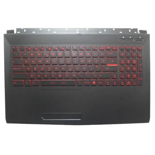 Laptop Black PalmRest& Black Keyboard For MSI GL62 7RDX 7REX GL62VR 7RFX United Kingdom UK/GB Monochrome Backlight Red word New