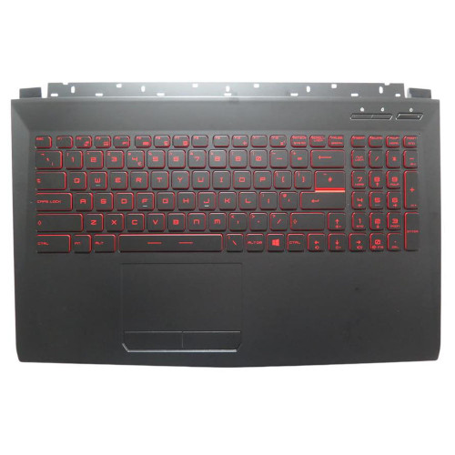 Laptop Black PalmRest& Black Keyboard For MSI GL62M 7RC 7RDX 7RE 7REX United Kingdom UK/GB Monochrome Backlight Red word New