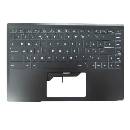 Laptop Black PalmRest& Black Keyboard For MSI Modern 14 B4M C12M V194222EK1 S1N3EUK2F2SA0 United Kingdom UK/GB Monochrome Backlight New
