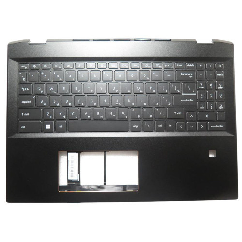Laptop Black PalmRest& Black Keyboard For MSI Summit E16 Flip A11U A11UCT A11UDT MS-1591 MS 1591 MS1591 Russian RU Monochrome Backlight with Fingerprint Cutout New