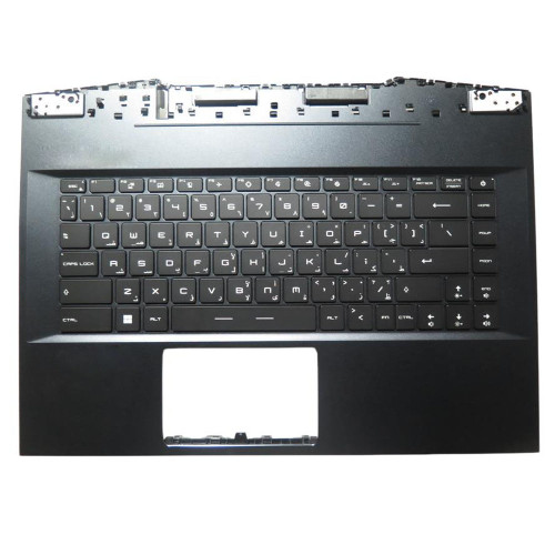Used Blue PalmRest& Black Keyboard For MSI GE66 Raider GE66 Deluxe Edition-12U GE66 12UH 12UHS 12UGS Arabia AR Single-Key RGB Backlighting