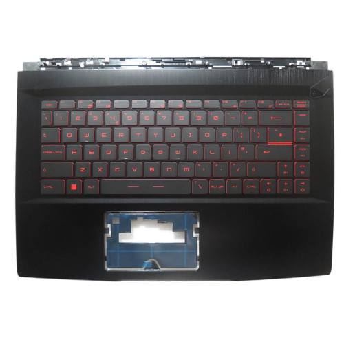 Used Laptop Black PalmRest&Keyboard For MSI GF63 WP65 WF65 3076R1C218S0B NSK-FDXBN 9Z.NEVBN.X0U Without Touchpad Red Word United Kingdom UK Monochrome Backlight