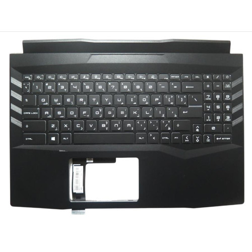 Used Laptop Black PalmRest&Keyboard For MSI GF66 GF76 MS-1581 307581C221D37 S1N3EAR206SA0 V203222CK1 Without Touchpad Arabia AR Monochrome Backlight