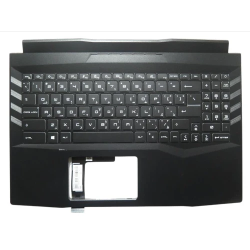 Laptop Black PalmRest&Keyboard For MSI GF66 GF76 MS-1581 307582C211M77 NSK-FG0BBN 9Z.NK1BN.B0A Without Touchpad Arabia AR Monochrome Backlight New
