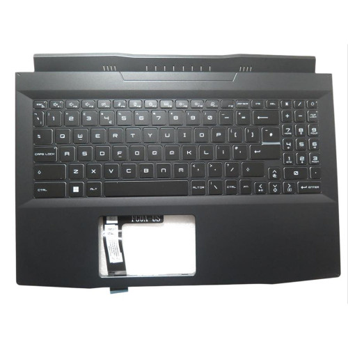 Laptop Black PalmRest&Keyboard For MSI GF66 GF76 MS-1582 307582C211M77 NSK-FG0BBN 9Z.NK1BN.B0U Without Touchpad Monochrome Backlight Red Word United Kingdom UK New