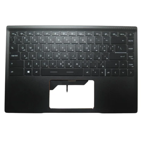 Used Laptop Black PalmRest&Keyboard For MSI Prestige 14 4C4C717 S1N3EAR2E2SA0 V194222EK2 Without Touchpad Monochrome Backlight Arabia AR