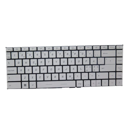 Laptop Backlit Keyboard For MSI Summit B14 A11M A11MOT MS-14D2 MS-14D3 Big ctrl Nordic NE White No Frame